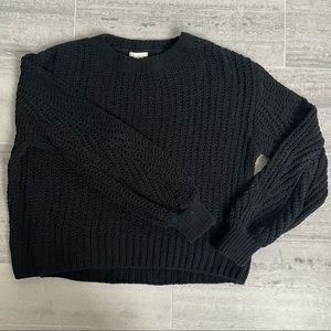 H&M Black Chenille Knit Sweater Size Medium